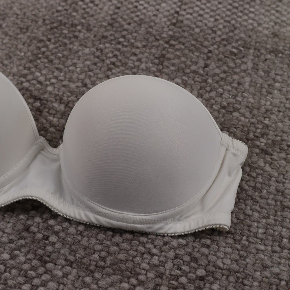 Felina Strapless Bra Womens 36A White Excellent Underwire Silicone Grip 3276